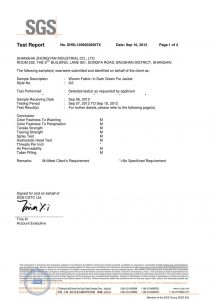 ผ้าทอสีเขียวเข้มสำหรับแจ็คเก็ต SGS Certificates